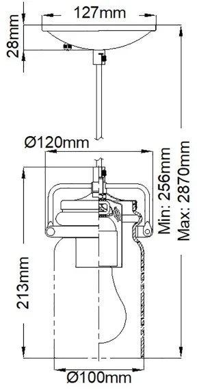 Lustră pe cablu BRINLEY 1xE27/60W/230V antracit Elstead KL-BRINLEY-MP-OZ