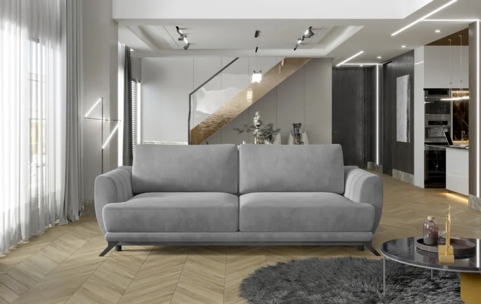 Canapea extensibila cu spatiu pentru depozitare, 242x90x95 cm, Megis 02, Eltap (Culoare: Gri / Texas 92)