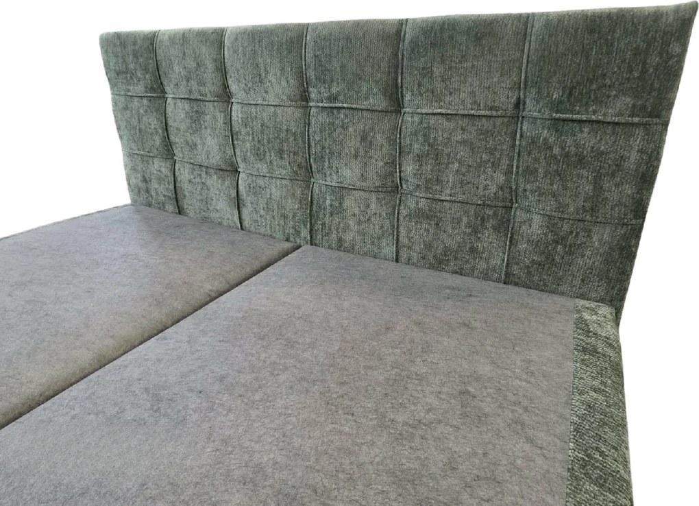 Pat boxspring tapitat DIRELIS VIBE 180x200 cm verde inchis Saltea: Saltea cu arcuri Bonell