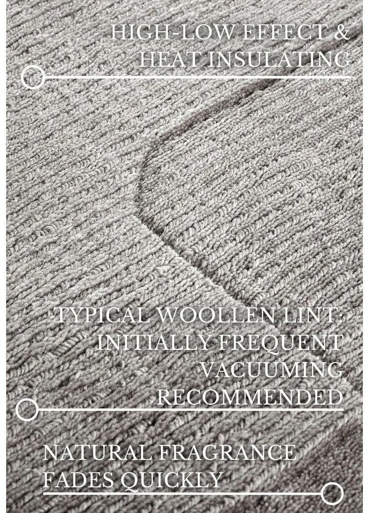 Covor tip traversă gri țesut manual din lână 80x250 cm Charlotte – Villeroy&Boch