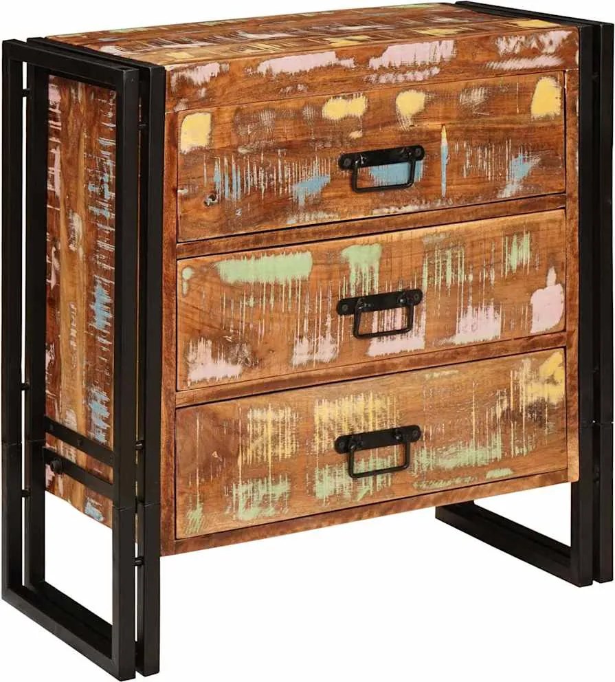 vidaXL Bufet cu sertar Maro 66 x 33 x 70 cm Lemn recuperat solid