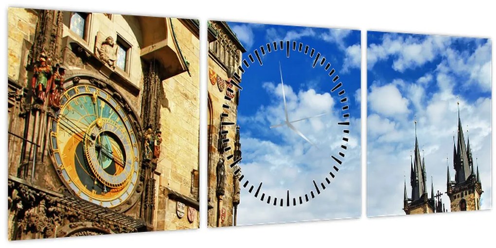 Tablou - Ceasul astronomic din Praga (cu ceas) (90x30 cm)