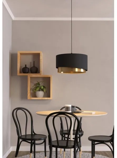 Lustră pe cablu Eglo 39925 MANDERLINE 1xE27/40W/230V negru/auriu