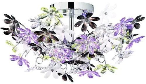 Lustra Flower E14 max. 4x40W, crom/multicolor