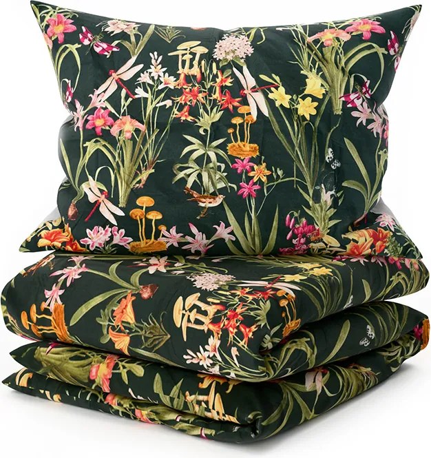 Lenjerie de pat din microfibra MYSTIC GARDEN verde inchis Dimensiune lenjerie de pat: 2 buc 70 x 90 cm | 200 x 220 cm