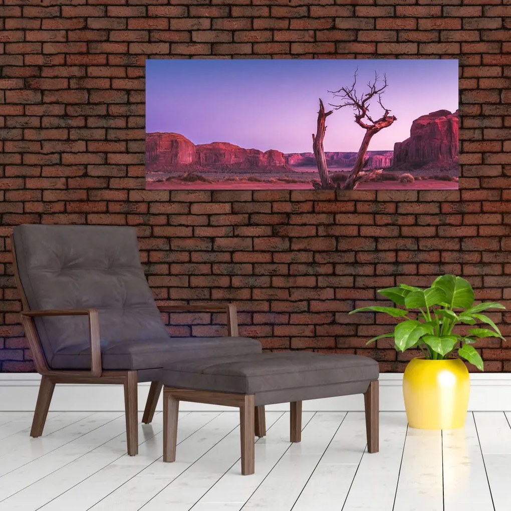 Tablou u copaci lângă pietrile roșii (120x50 cm)