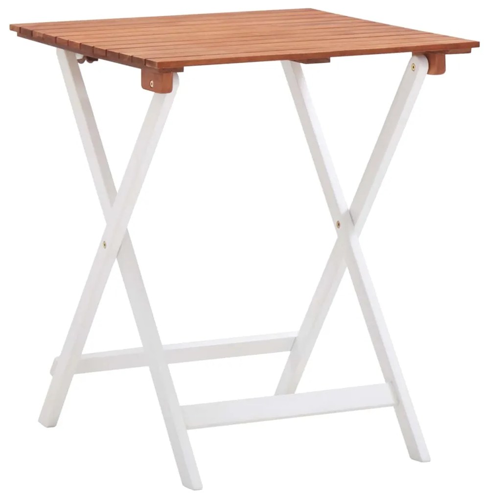 46323 vidaXL Set mobilier bistro, 3 piese, maro închis &amp; alb lemn de acacia