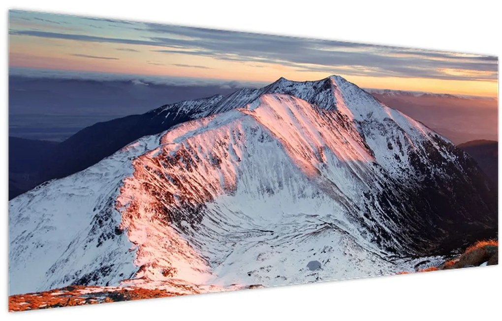 Tablou - Panoramă montană de iarnă II. (120x50 cm)