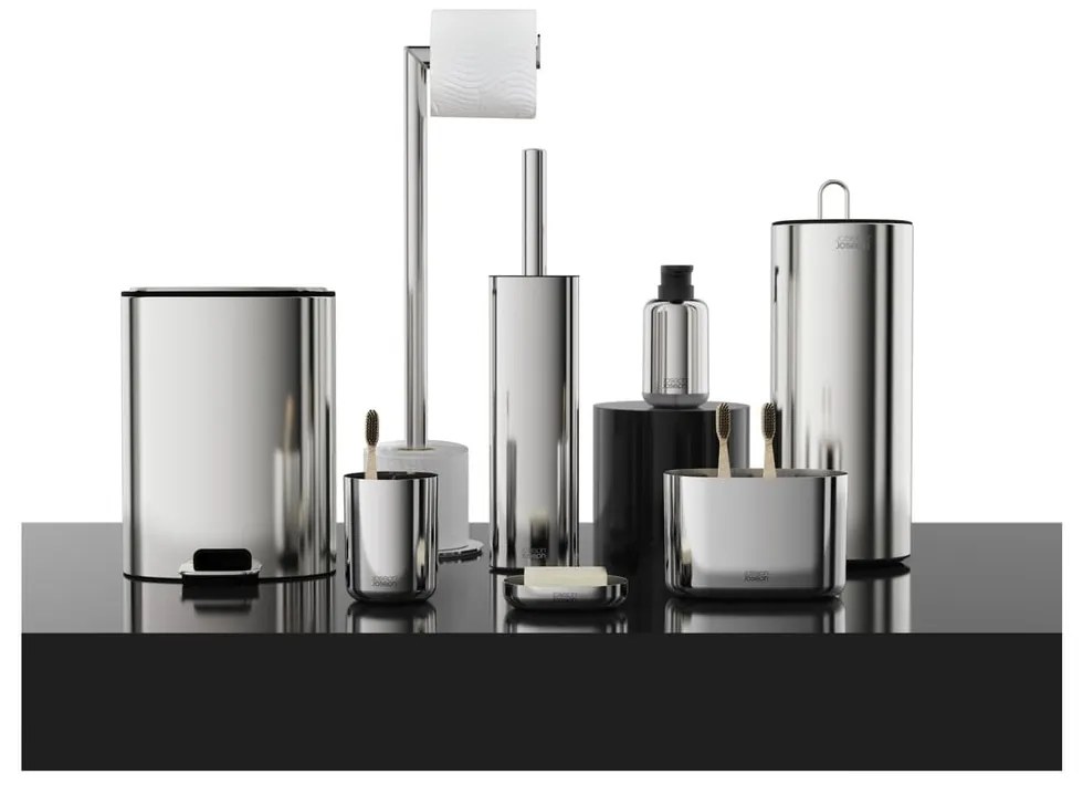 Suport pentru hârtie igienică argintiu din metal Luxe – Joseph Joseph