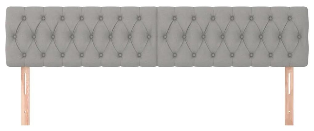 Tablii de pat, 2 buc, gri deschis, 100x7x78 88 cm, textil 2, Gri deschis, 200 x 7 x 78 88 cm