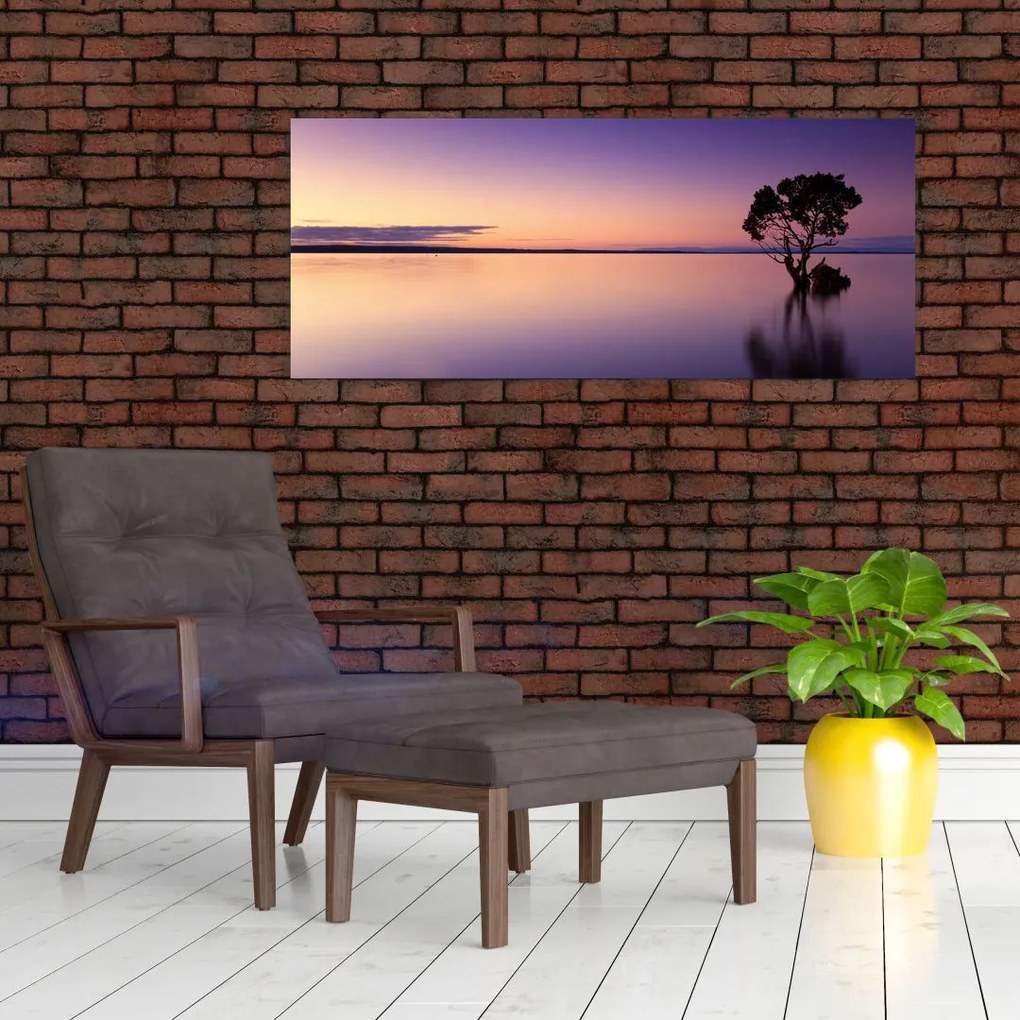 Tablou cu nivelul apei la răsăsrit de soare (120x50 cm)
