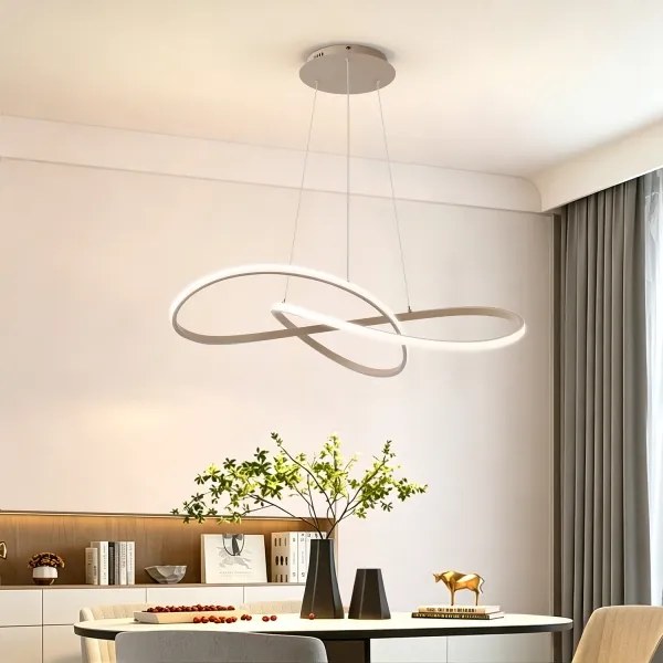 Brilagi - Lustră LED dimabilă pe cablu INFINITY LED/80W/230V 80x80 cm bej + telecomandă