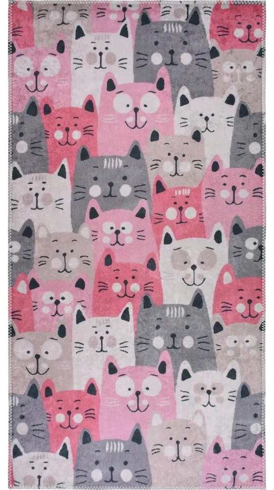 Covor pentru copii roz 100x160 cm Silly Cats – Vitaus