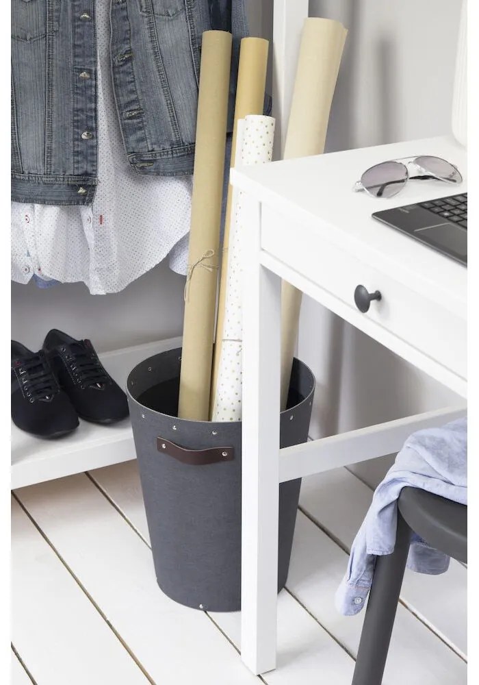 Coș de gunoi negru pentru birou Aries Canvas Paper Laminate – Bigso