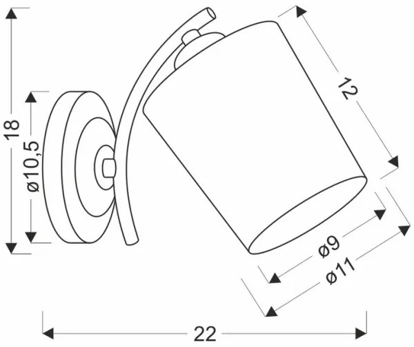 Lampă de perete ESNYR 1xE27/40W/230V negru/alb