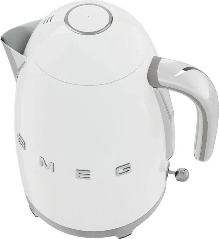 Fierbator electric SMEG KLF03WHEU, 2400W, 1.7 l, Oțel inoxidabil, Filtru lavabil, Auto. off, Alb