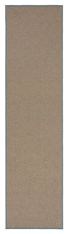 Covor tip traversă albastru/în culoare naturală din iută 60x230 cm Diamond – Flair Rugs