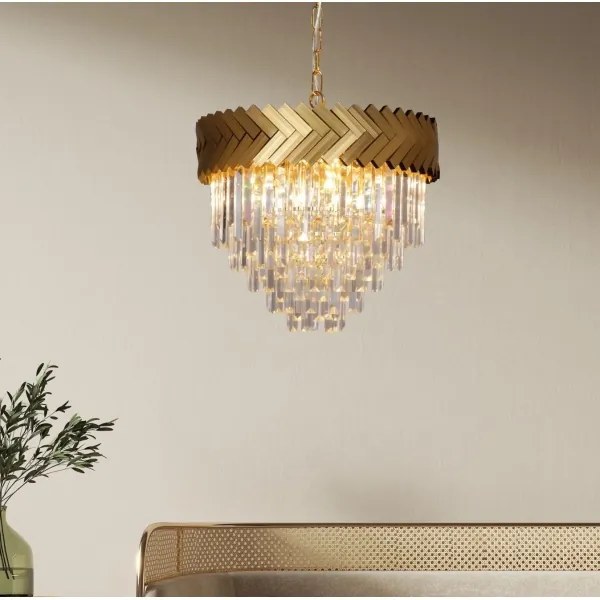 Lustră pe lanț Zuma Line 23910/9 LYON 9xE14/40W/230V auriu