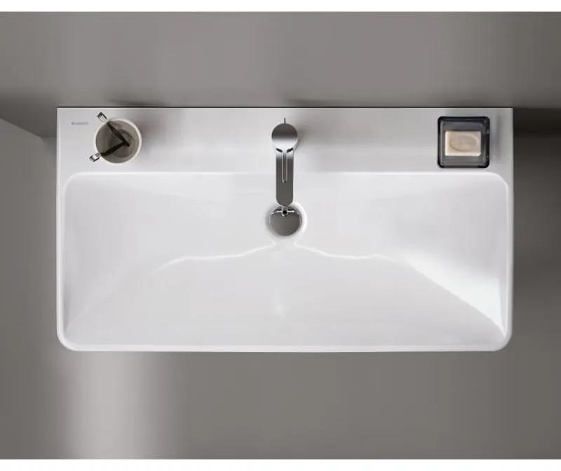 Lavoar baie suspendat alb 60 cm, dreptunghiular, Geberit Smyle Square Alb