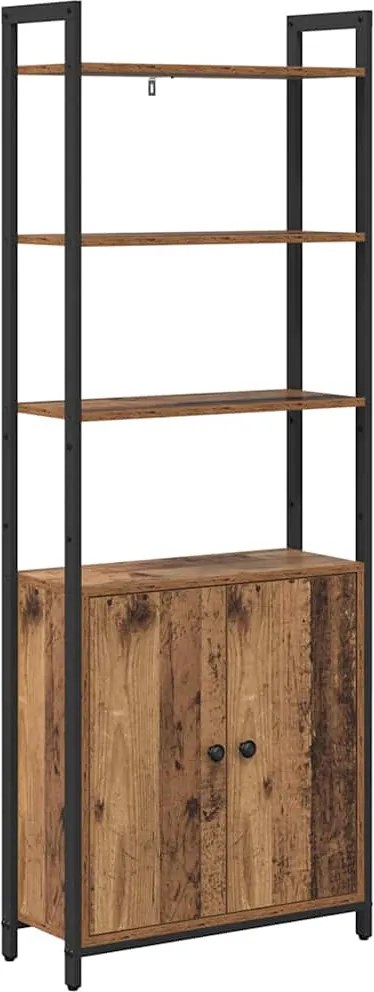 vidaXL Dulap pentru cărți Lemn Vechi 60 x 24 x 161 cm Lemn compozit