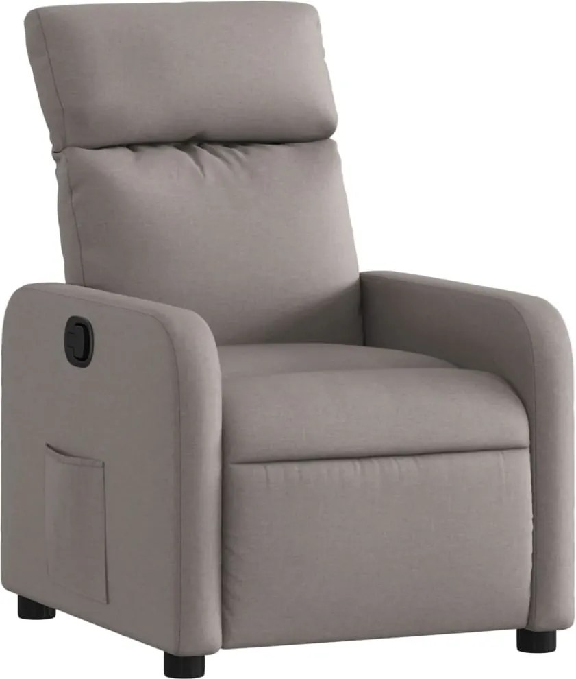 vidaXL Fotoliu rabatabil, gri taupe, material textil