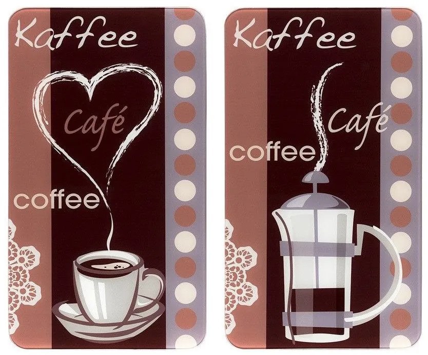 Plite de protecție din sticlă cu AROMĂ DE CAFE, 2 bucăți