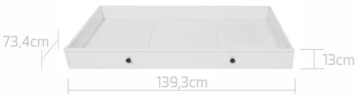 Sertar pentru pat Lumi alb 70x140 cm