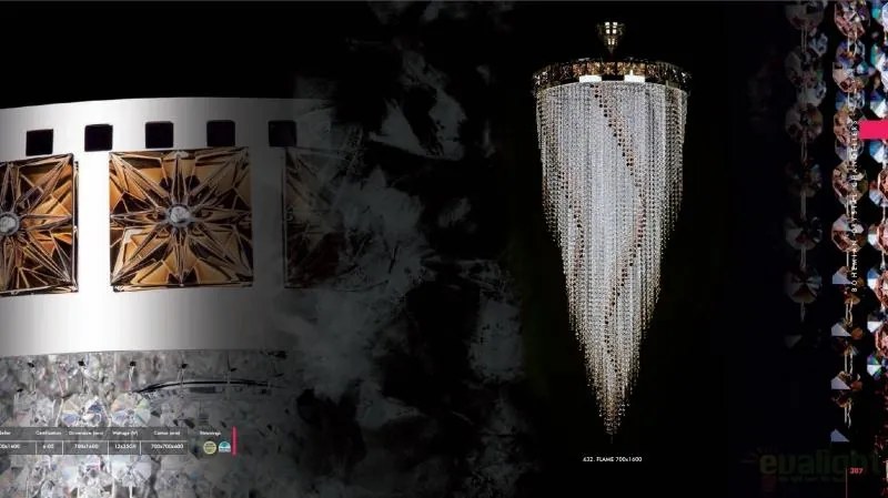 Lustra Cristal Bohemia Exclusive diam.70cm FLAME 700x1600 CE