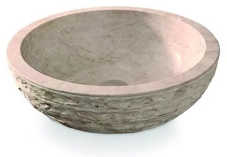 Bathco 00318 - Lavoar PUKET pentru blat, Ø 45 cm, piatră/bej