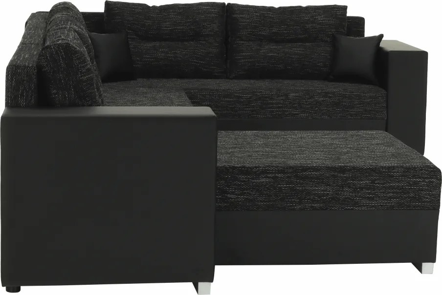 Colţar reversibil, negru/negru spicat, STILA