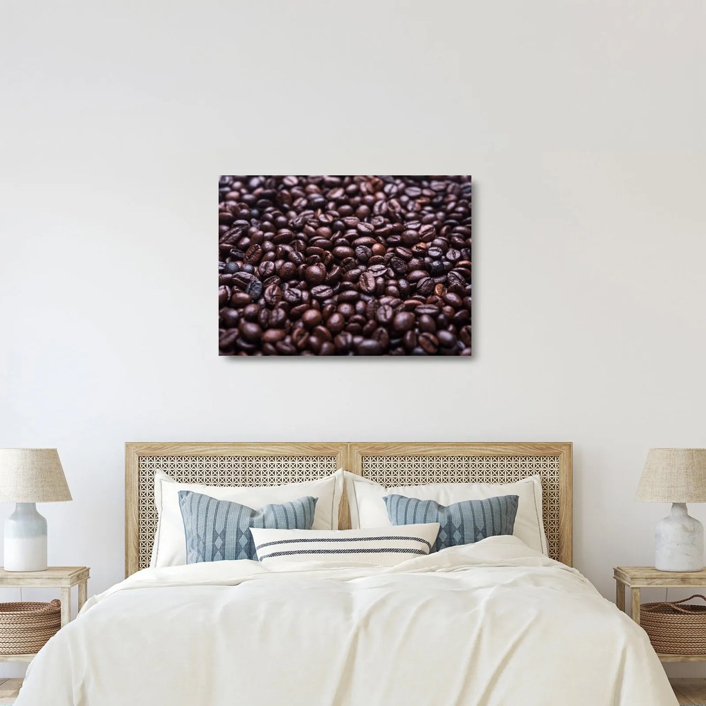 Tablou pe sticlă cu boabe de cafea (70x50 cm)