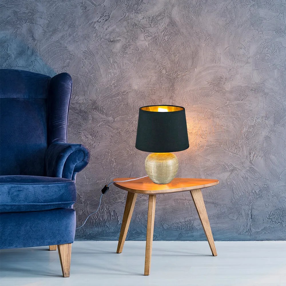 VEIOZA LUXOR, D=20 CM, H=26 CM, E14, 40 W, AURIU/NEGRU