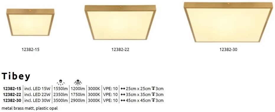 Plafoniera LED design modern Tibey alama 35x35cm