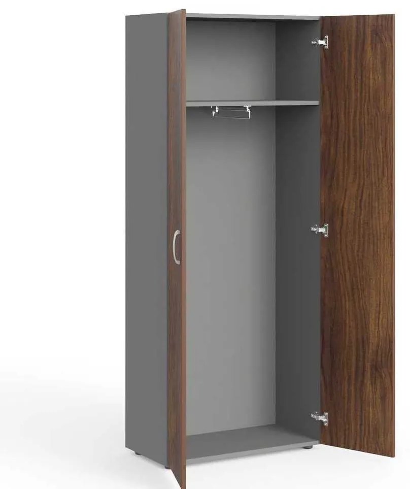Dulap de haine înalt Manager 79,9 x 42,2 x 196,5 cm, nuca warmia / gri