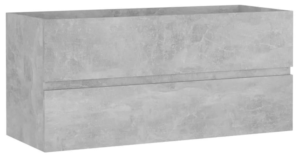 804768 vidaXL Dulap de chiuvetă, gri beton, 100x38,5x45 cm, PAL
