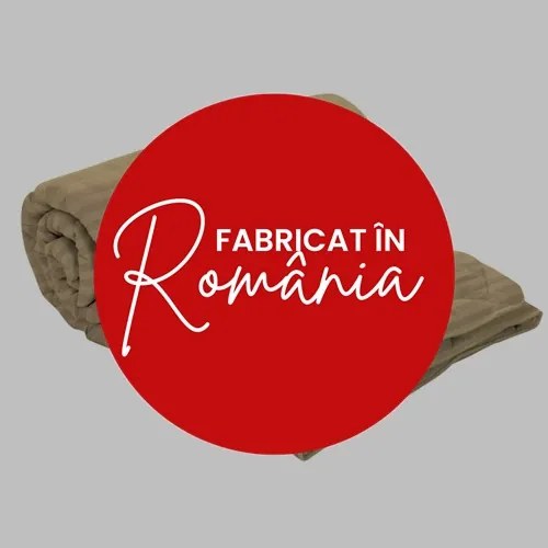 Set pilota iarna, umplutura lana, material damasc policoton, 200x220cm, matlasata, cappucino, Pucioasa cu 2 perne, matlasate, antialergice, 50x70cm, albe, Pucioasa
