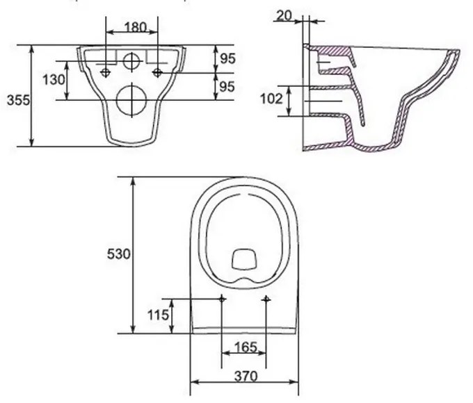 Set vas wc suspendat rimless cu capac soft close si easy off Cersanit, City