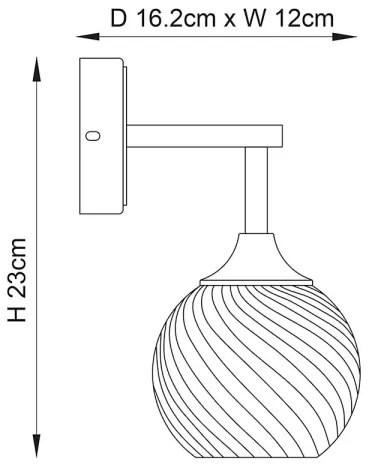 Aplică Endon 103173 ALLEGRA 1xE14/7W/230V alamă/transparent