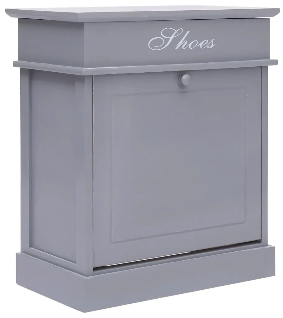 vidaXL Pantofar, gri, 50 x 28 x 58 cm, lemn de paulownia