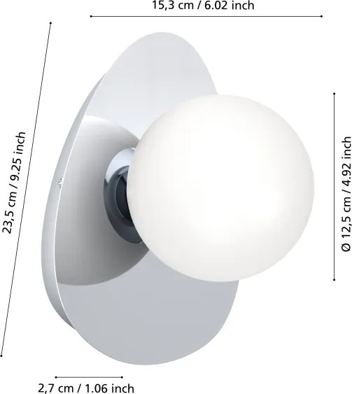 Eglo 902095 - Aplică LED de perete pentru baie CASTROVIDO, 1xG9, 4,2W, 230V, IP44, crom