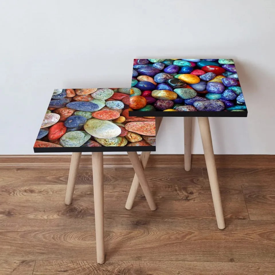 Set 2 Masute Auxiliare 2SHP401, MDF, Multicolor