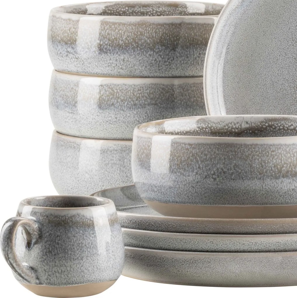 Mäser Set de vase pentru micul dejun 16 piese AQUATA – gri