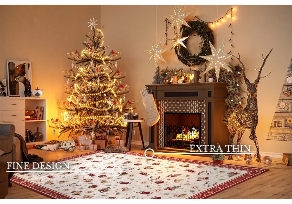 Covor roșu din amestec de bumbac 160x230 cm cu model de Crăciun Toy's Delight Red Christmas – Villeroy&Boch