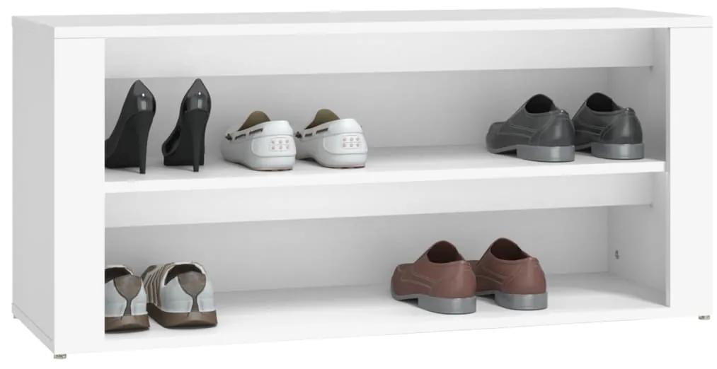 Suport pantofi, alb, 100x35x45 cm, lemn prelucrat 1, Alb