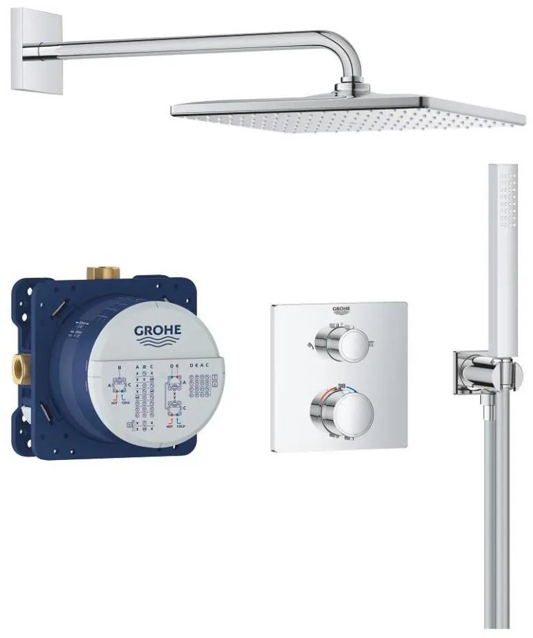 GROHE 34881000 - Sistem de duș încastrat PRECISION 310 × 310 mm crom lucios