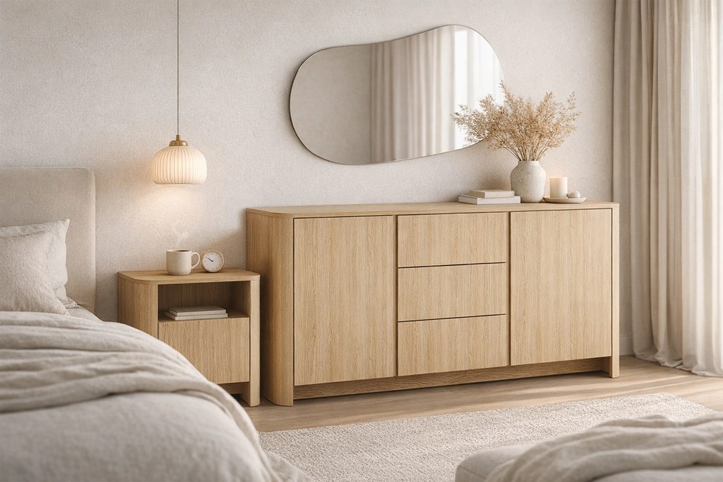 Comodă Sorrenti 168 cm cu sertare - stejar Vicenza