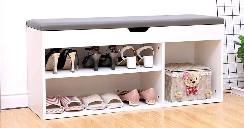Banca de depozitare pantofi cu sezut captusit
