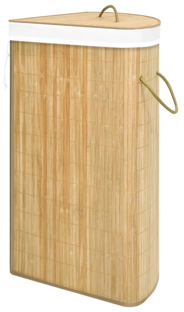 Cos de rufe din bambus de colt, 60 L 1, Maro deschis