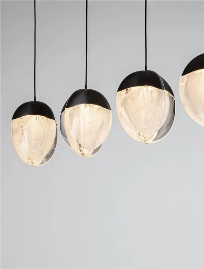 Lustra cu 5 pendule LED ALICIA negru