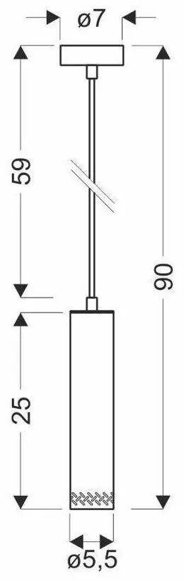 Lustră neagră cu abajur din lemn ø 7 cm Tubo – Candellux Lighting